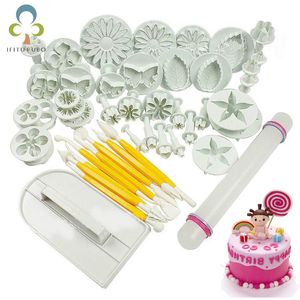 Fondant Cake Mold Set Flower Decorating Tools Kök Bakning Mögel Kit Sugarcraft Making Mold For Cookie Gyh 220601