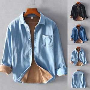 Jaquetas masculinas Warm Winter Casual Casual camisa de algodão com forro de flanela para homens ao ar livre interno todos os dias