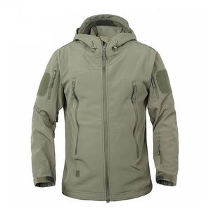 Utomhus Vattentät Softshell Jacket Hunting Windbreaker Ski Coat Vandring Regn Camping Fiske Taktisk Kläder Menwomen 220406