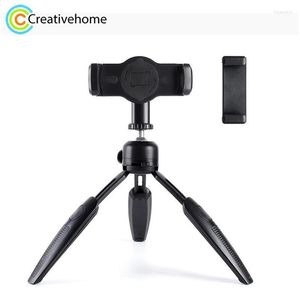 Kamera / Akıllı Telefonlar için Tablet PC Telefon Kelepçesi ile Katlanabilir Tripod Masa Montajı Canlı Stand Tripodlar Loga22