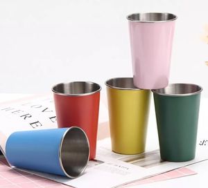 Stainless Steel Tumbler Single Wall Mugs 17oz/500ml Beer Mug Coffee Cup Water Glass Full Sizes Reusable BY SEA JLB15025