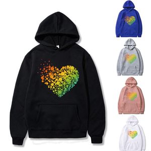 Mäns Hoodies Sweatshirts Hoodie Män och Kvinnor Trend Polka Dot Love Print Kläder Vår Långärmad Tracksuit All-Match Lossa Pullovers