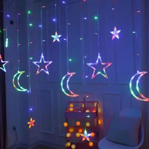 Strings Star Moon Curtain Lights Christmas String Ins Fairy Light Wedding Room Ristorante Decorazione 220V 3.5MLED LED