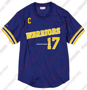 Custom #17 Chris Mullin Top Herren Mesh Jersey Shirt Herren genäht blau Sommer T -Shirt Basketball Trikots Weste Shirt