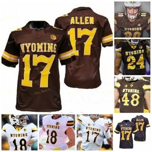 Nik1 Wyoming Football Jersey NCAA College 51 Solomon Byrd 12 Sean Chambers 18 Tyler Vander Waal 36 Titus Swen 17 Raghib Ismail Jr. 25 Austin