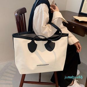 HBP-designer Women's Tote Bag Large Capacity All-match Bucket Handbags Pu Patchwork Commute Shoulder Autumn