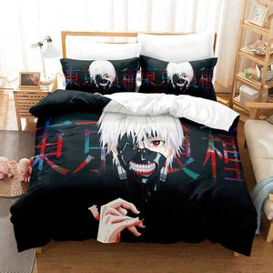 Japão Anime Tokyo Ghoul Kids Bedding Sets Fashion 3D Cover impresso de edredão Double Double Queen King Size Dropshipp