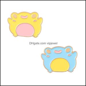 Pins Broschen Schmuck Niedliche Tierserie Frosch Cartoon Unisex Legierung Emaille Colorf Anstecknadeln Kinder Schultasche Kleidung Anti-Licht Schnalle Ba