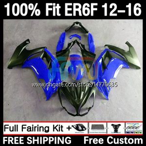 Órgão OEM para Kawasaki Ninja 650R 650 R ER6 F ER 6F 2012-2016 Bodywork 11DH.06 ER-6F ER6F 12 13 14 15 16 650-R 2012 2013 2014 2015 2016 Kit de fada de molde de injeção Blue preto preto