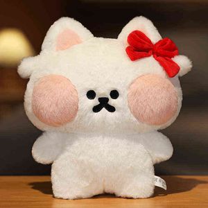 CM Kawaii Fluffy Hyaluronic Acid Cat Cuddle encheu Rice Ball Kitten Soft Baby Doll Kids Toys Presente de aniversário J220704