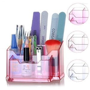 Makeup Brushes Cells Nail Art Tools Storage Box Organizer Gel File Doting Pen Holder Container Case Display ShelMakeup Har22
