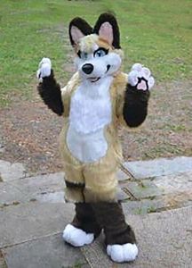 Azul longo fursuit fursuit peludo cão husky cão fox mascot traje adulto cartoon personagem outfit terno joga jogos filme adereços