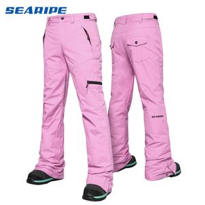 SEARIPE Ski Pants Women Outdoor High Quality Windproof Waterproof Warm Couple Snow Trousers Winter Ski Snowboard Pants Brand 201203