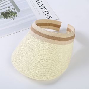 Korean Women Empty Top Hats Fashion Travel Sunshade Sun Caps Raffia Straw Big Brim Hat for Summer