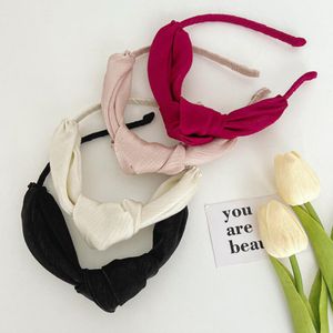 New Fashion Women Headband Side-knotted Hairband Individuality Solid Color Turban Girls Fresh Hair Accessories