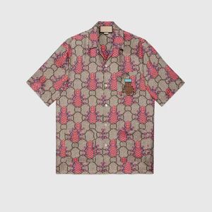 22ss Camicie firmate di lusso Moda uomo Camicia da bowling con stampa geometrica Hawaii Camicie casual floreali Uomo Slim Fit manica corta 555