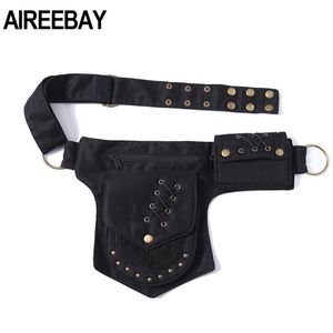 Aire Women Vintage Fanny Pack 전술 다기능 사진 허리 가방 New Hiphop Bohemian Style Leg Bag 20118