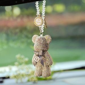 Decorazioni per interni Accessori per auto Decorazione Specchietto retrovisore Ciondolo Strass di cristallo Violent Bear Bling HangingInterno