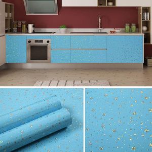 Wallpapers PVC Reflective Starry Sky Flowers Pattern Wallpaper Self Adhesive Water Oil Proof Wall Stickers For Kitchen Peel And Stick Paper
