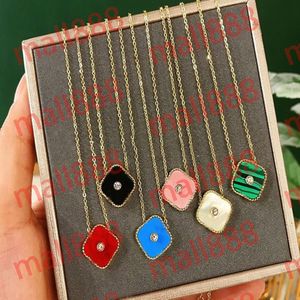Wholesale sterling silver gold plated necklace for sale - Group buy Classic Fashion Pendant Necklaces for women Elegant Four Leaf Clover locket diamond Necklace Highly Quality Choker chains Designer Jewelry girls Gift with box