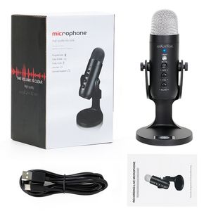 MU900 Kondensatormikrofon Studio Aufnahme USB-Mikrofon für PC Computer Streaming Video Gaming Podcasting Singen Mikrofonständer