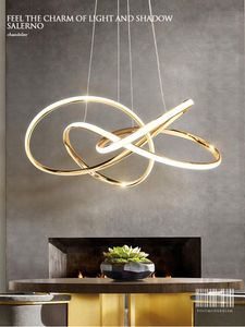 Pendant Lamps Modern Gold Chandelier For Dining Room Kitchen Living Bedroom Home Design Decor Lighting Chrome Hanging Led Ceiling LampPendan