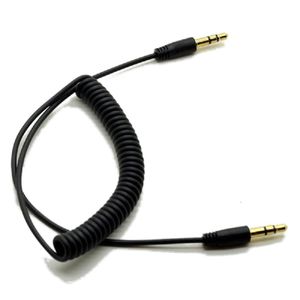 Coiled Extension Cable toptan satış-Erkek Erkek M M Fiş Jack Stereo Kulaklık Ses COILED FLUORO AUX Uzatma Kablosu Araba için Yedek Yayı Konuşma