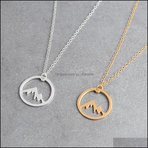 Pendant Necklaces Pendants Jewelry Gold Sier Color Mountain Necklace Snowy Dainty Hiking Nature Outdoor Climbing Gifts Drop Delivery 2021