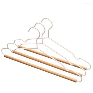 Hangers & Racks 40.50cm 10 Pcs/lot Ins-style For Coat Garment Clothing Hanging Without Mark White Metal Clothes With Wooden Bar