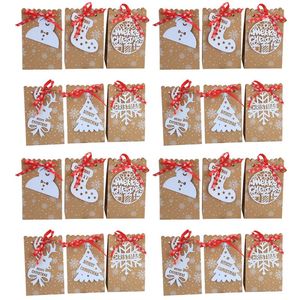 Gift Wrap 24pcs Christmas Wrapping Bags Paper Food Packaging Festival SuppliesGift