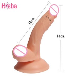 Small Realistic Dildo with Suction Cup Non Vibration Women G-spot Anal sexy Toy Flexible Penis Lesbian Long Soft Butt Plug