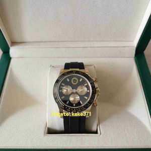 Super watch 116518LN 116518 40mm Cosmograph Chronograph Working Natural rubber strap Yellow gold ETA 4130 Movement Mechanical Automatic Mens Mr Watches