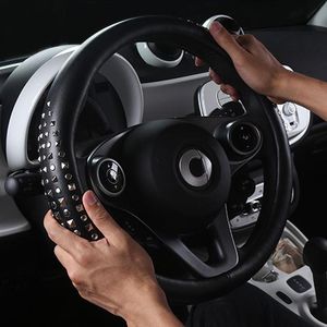 Steering Wheel Covers Car Personality Rivet Leather Cover For Smart 450451 453 Fortwo Forfour Accessories Interior StylingSteering CoversSte