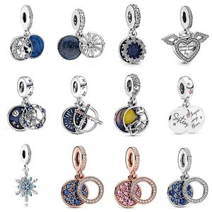 S925 Sterling Silver Pandents Fit Pandora Bracciali Collane Donna Fai da te Gioielli Star CZ Diamond Logo Designer Charms Perline con scatola