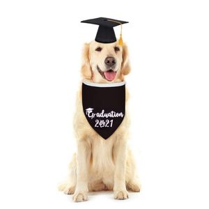 Hundkläder PCS Set Dogs Graduation and Triangle Scarf Pet Grad Decoration Pography Party Cosplay Hatdog