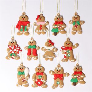 Decorações de Natal 12pcs/conjunto Gingerbread man ornamentos de Natal Men PVC Men Sala de estar Festival DecorationChrist Festival DecorationChrist