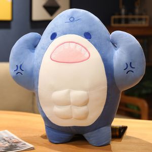 50 cm grande simulazione carino muscolo squalo giocattoli di peluche Kawaii farcito bambini bambini ragazzi ragazze cuscino animale adorabile per regali di compleanno