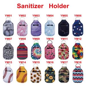 30 ml Hand Sanitizer Bottle Cover Keychain Holder Travel Bottle Refillable Containrar Flip Cap Återanvändbara flaskor med nyckelkedjeföretag