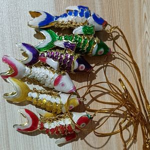 Cute Enamel Moving Koi Fish GoldFish Party Favor Gift Chinese Handmade Cloisonne filigree crafts Fish Key Charms Ornaments