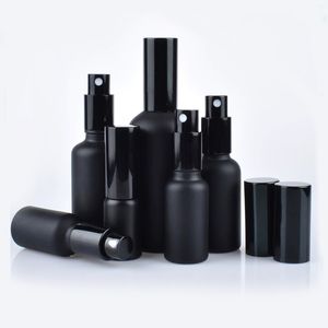 10ml 50ml空の高級マット黒ガラスボディミスト香水スプレーボトル30ml 100ml卸売