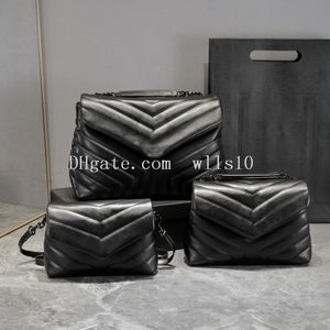 Handväska Kvinnor Väska handväska Äkta läder Y-formad söm Plånböcker Kedja dam cross body messenger hög kvalitet Clutch Kvinna axelväskor Designers handväskor YB50