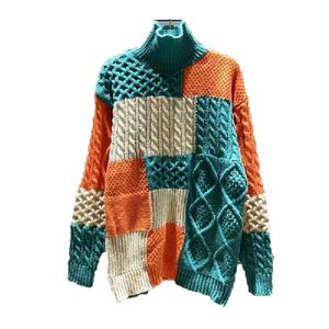 22SS Womens Sweater Women Sweater سترة عارضة ملابس فاخرة فاخرة تباين اللون لون طويل الأكمام الخريف الكلاسيكية أحجام حديقة الياقات S- XXL