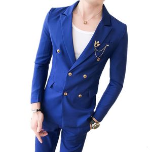 Męskie garnitury Blazers Fashion Men's Casual Boutique Slim Fit Suit 2 PCS 220823