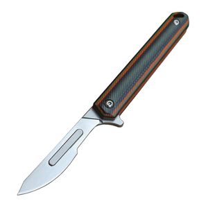 Top Quality Burin Folding Knife 24H Carbon Steel Blade G10 Handle Sharp Scalpel 2 Color Available
