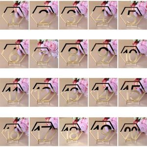 Parti Dekorasyonu 1-20 Numaralar Akrilik İşaretler Düğün Altıgen Tablo Numarası Plastik Rustik Nişan