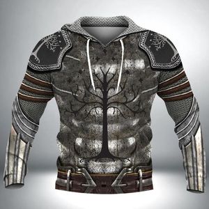 Men's Hoodies & Sweatshirts 2022 Europe And America God Of War Armor 3D Digital Printed Sweatshirt Long Sleeve Straight Hooded Pullover