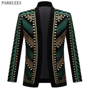 Luxus Afrikanische Stickerei Strickjacke Blazer Jacke Männer Schal Revers Slim Fit Gestreiften Anzug Jacken Männlichen Party Prom Hochzeit Kostüme 220801