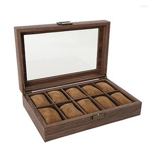 Watch Boxes & Cases Multiple Box Wooden Jewelry Storage Packaging Window Glass Display Hele22