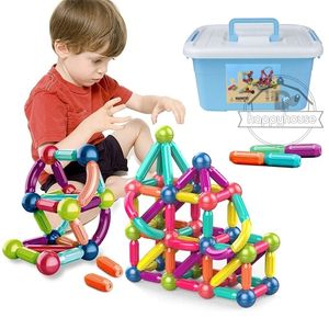 Magnetische Konstruktor Set für Kinder Magnet Stick Stange Bausteine Montessori Pädagogisches Spielzeug Für Kinder Junge Mädchen 220718