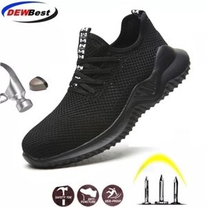 Dew Shoes Steel Toe Cap Fashion Легкие дышащие мужчины промышленные строительные работы по безопасности ботинок y200915